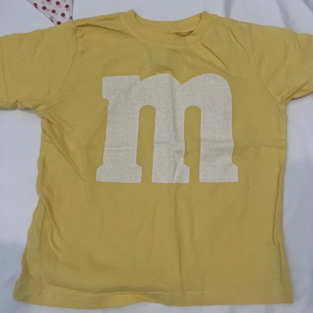 Yellow M&M Halloween Costume Shirt Kids Size 4